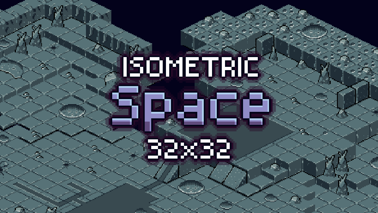 Isometric Space hand pixelled 2D - 32x32
